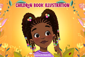 draw cute children book illustration and cover art
