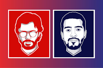 draw a cartoon avatar vector portrait minimalist art for you