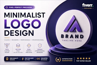 do pixel perfect minimalist logo design with precision