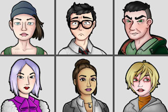 draw portraits in a cartoon style