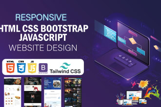 do custom responsive HTML CSS javascript website design