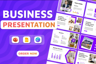 do business powerpoint design, google slides, keynote, canva presentation