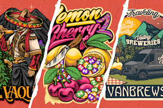 create cartoon vintage illustration