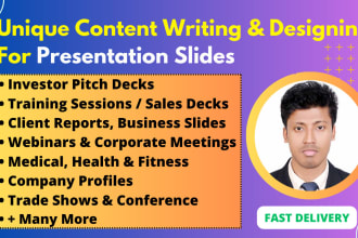 make a polished powerpoint presentation, pitch deck, ppt, and google slides