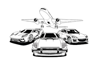 draw your car or vehicle into vector line art