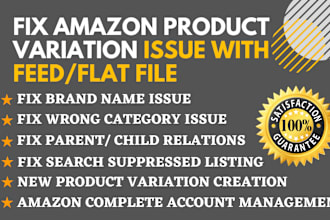 create or fix amazon product listings and amazon variation errors