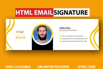 design modern HTML email signature for your email
