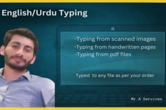 do english and urdu typing plus formatting and composing