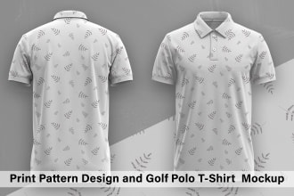 create print pattern golf polo t shirt design and mockup for you