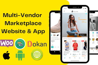 build multi vendor marketplace website and flutter android and ios app