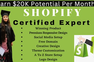 build branded profitable shopify dropshipping store or shopify website