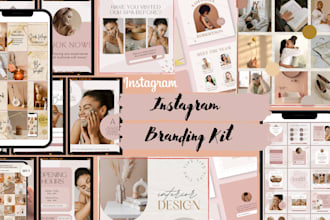 create a professional instagram branding kit design for your need
