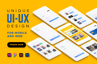 do web, mobile app UI UX, or landing page, figma website mockup in xd, PSD