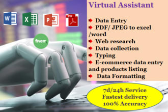 do data entry, copy paste, web research, product uploading, pdf conversion etc