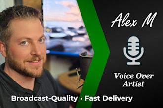 record a professional american male voice over, fast, clear, reliable