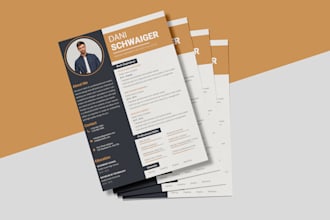 perform professional resume design, CV design and cover letter template