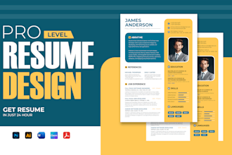 design professional resume, CV and cover letter