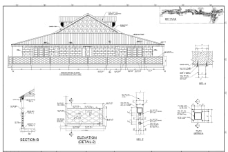 draw architectural floor plan, elevations and sections
