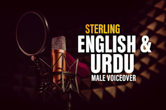 record a professional urdu and english voiceover for videos, ads, and narration