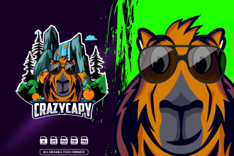 design kickass mascot cartoon twitch esports and gaming logo