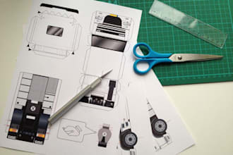 design a custom made paper model with your logo on it