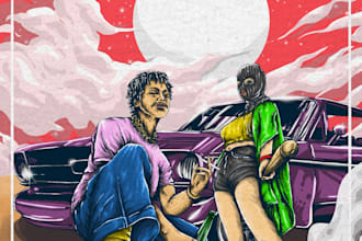 draw illustrated poster your music concert or party event