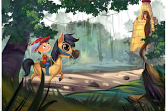 draw magical and colorful children book illustrations