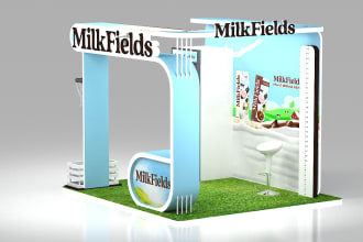 design 3d product display, float, kiosk, trade booth, posm, stall, floor stand,