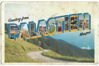 craete retro vintage style postcard design