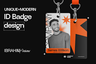 design modern id card, id badge, name tag, and lanyard