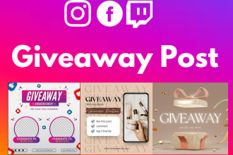 instagram giveaway post and story design
