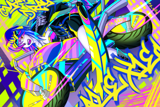 draw colorful neon cyberpunk ish anime characters for you