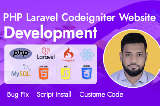 develop website using PHP laravel and codeigniter
