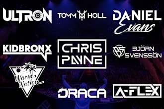 do stunning music, band, edm, producer, dj logo design