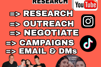 research, outreach, and manage influencer marketing campaign