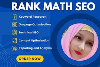 do wordpress on page SEO optimization with schema markup and rankmath