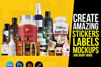 design label and mockup for your product