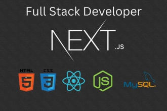 build responsive websites with react, next js, node js and sql