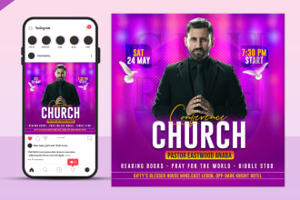create a professional social media church event flyer design