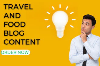 write SEO optimized articles for food and travel blog