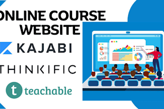 create kajabi, thinkific and teachable elearning and online course website