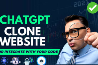 develop chatgpt ai mobile app or ai website, ai saas app ai chatbot, ai software