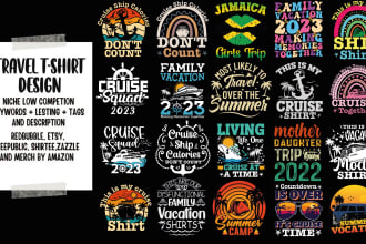 create a trendy unique travel t shirt design for vocation