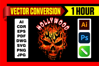 best manual vector tracing, redraw, or modify any logo in 1 hour