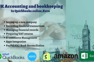 do uk bookkeeping and vat returns in xero, quickbooks