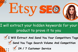 provide you with etsy SEO tags from competitor listings