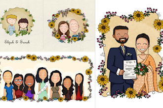 make a cute couple art for wedding gift