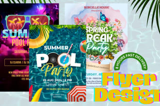 design modern event, festival, party, concert flyers in 12hr