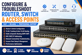 configure and troubleshoot your firewall, router, switch and wireless ap