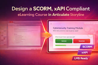 design a scorm, xapi compliant elearning course in articulate storyline